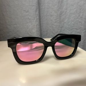 Diff Makay Black + Pink Mirror Sunglasses NWOT Retail $79